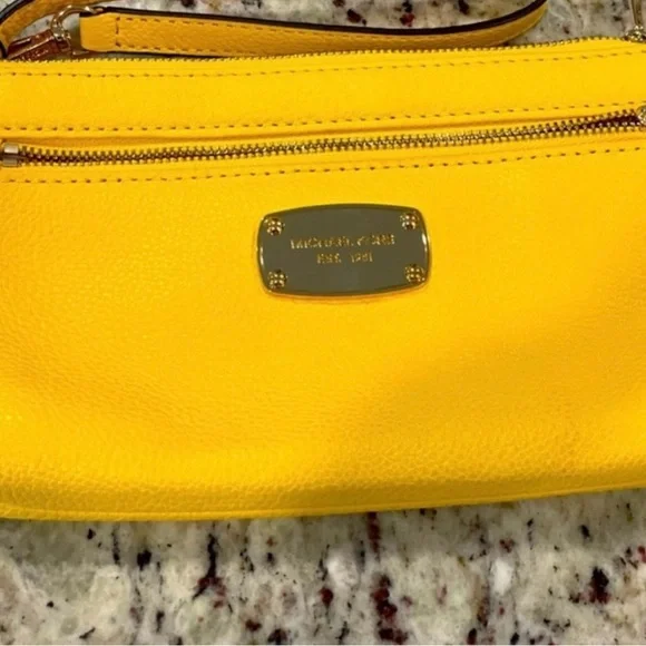 Michael Kors Yellow Leather Wristlet - Picture 4 of 6